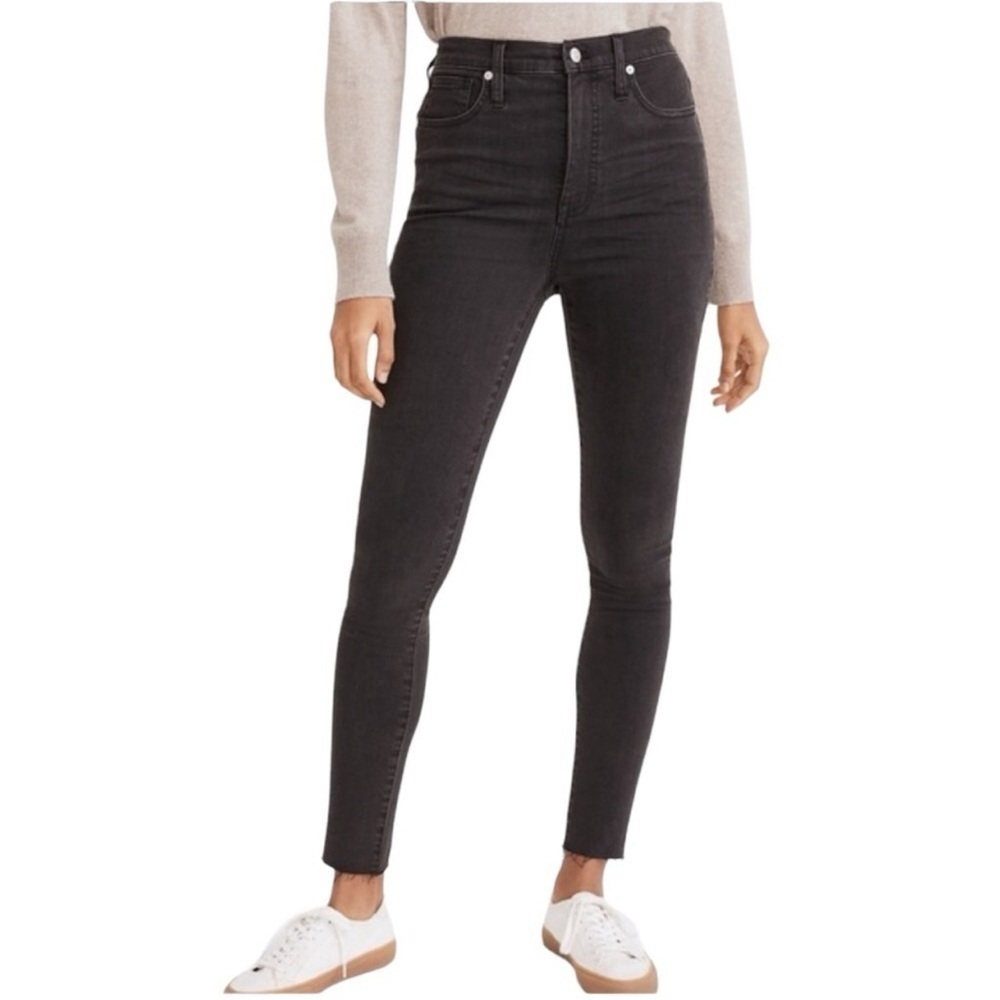 Madewell Hi Rise Skinny Jeans Womens 26P Washed Black Stretch Minimalist Classic